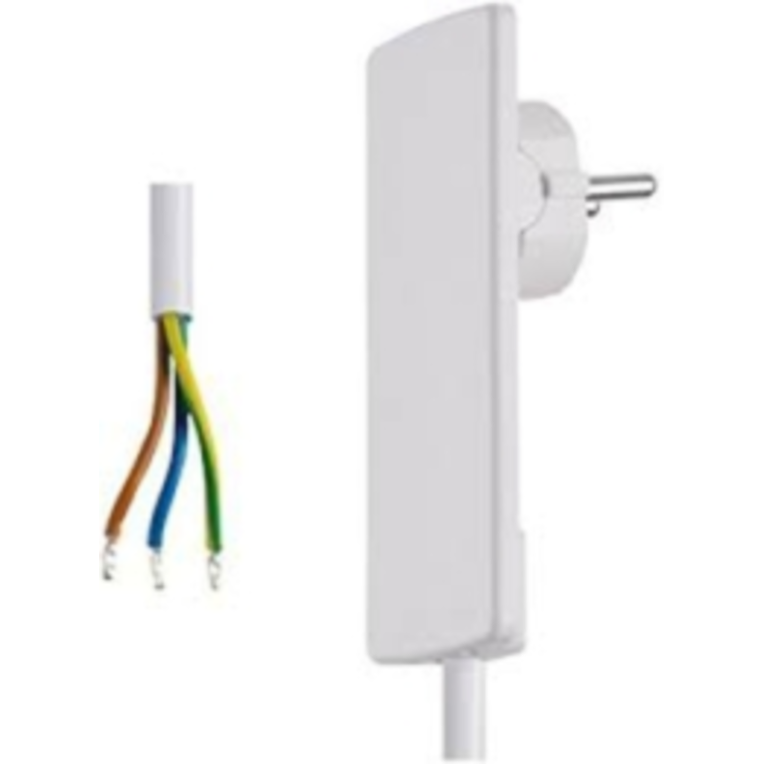 Evoline extra platte plug met kabel 1.5m wit250v/1 250v/16a